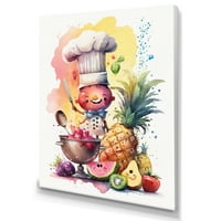 Designart Aranyos séf főzés Fruit I Canvas Wall Art