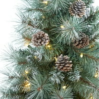 Szinte természetes 3,5 'matt tip fenyő mesterséges karácsonyfa ültetvényen, tiszta lámpákkal