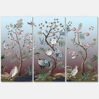Chinoiserie pünkösdi rózsa és madarak xi festmény vászon művészeti nyomtatás