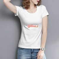 Puha és rugalmas női grafikus póló, divatos rövid ujjú ing játékos szlogennel-nyári felsők nőknek