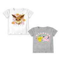 Pokémon lányok grafikus pólók, 2-csomag, méret 4-18