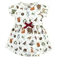 Touched By Nature Baby Girls organikus pamut ruha és kardigán, Woodland ábécé, 12 hónapos