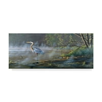 Védjegy Szépművészet 'Csendes öböl Great Blue Heron' vászon művészete: Wilhelm Goebel