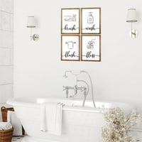Stratton Lakberendezés kefe mosás Flush & fogselyem fa fal Művészetek fehér