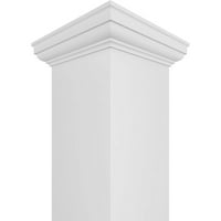 Ekena Millwork 8 W 5'H prémium négyzet alakú nem szalagos PVC endura-kézműves oszlopcsomagoló készlet, toszkán tőke
