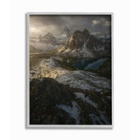 Stupell Industries hegység tó táj epikus fénykép keretes fal művészet Enrico Fossati
