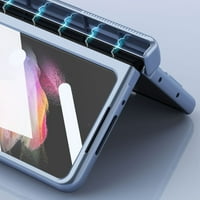 Kompatibilis a Samsung Galaxy Z Fold tokkal képernyővédővel teljes védő Z Fold tokkal S tollal-ezüst