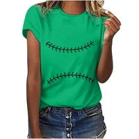 Geometriai felsők Baseball blúz női Crewneck Rövid ujjú ingek divatos tunika Alkalmi pólók Modern pólók eladó Clearance