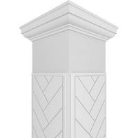 Ekena Millwork 10 W 10'h kézműves klasszikus négyzet alakú nem társított Herringbone Modern Fretwork oszlop w toszkán