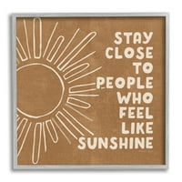 A Stupell Industries úgy érzi, mint a Sunshine támogató barátság Boho Sun Rays Graphic Art szürke keretes művészeti