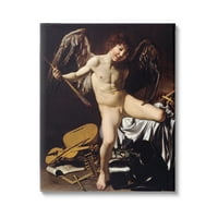 Stupell Industries Ámor, mint Victor Caravaggio klasszikus festmény meztelen portré festménygaléria csomagolt vászon