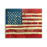 Stupell Industries United állunk a függetlenség napján ünnepi amerikai zászló festménygaléria csomagolt vászon nyomtatott