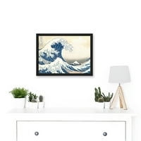 Hokusai Nagy Hullám Le Kanagawa Mount Fuji Japán Szökőár Ikonikus Egy Műalkotás Keretes Fal Art Print