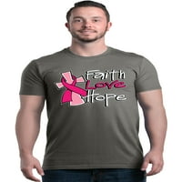 Shop4Ever férfi hit szerelem remény Rózsaszín mellrák tudatosság grafikus póló kis faszén