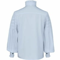 Hanas divat férfi felsők Férfi divat üzleti szabadidő egyszínű gomb magas gallérú kabát felső blúz Fehér XL