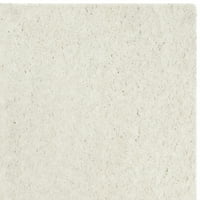 Lavena szilárd plüss bozontos terület szőnyeg, fehér, 4 '6'