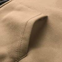 kpoplk Női Alkalmi cipzáras kapucnis kabát hosszú ujjú húzózsinóros kapucnis pulóver zseb Khaki, XL