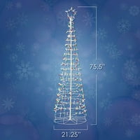 Aurio 6 '3D kúp kültéri karácsonyfa fehér keret többszínű lámpákkal