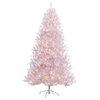 Előre megvilágított 6,5 ' fehér északi fenyő mesterséges karácsonyfa fényekkel, fehér