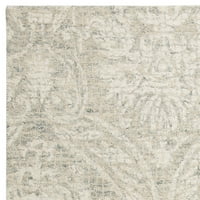 Absztrakt Constantine Damaszt Gyapjú Terület Szőnyeg, Szürke Elefántcsont, 6 ' 6 ' Négyzet