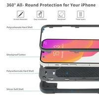 Kör tok iPhone Plus-hoz-Ütésálló állvány tok telefon Gyűrűtartóval, Fekete
