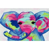 Marmont Hill Színes elefánt, Jill Lambert festmény nyomtatása csomagolt vászonra
