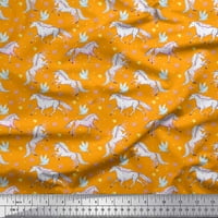 Soimoi Pamut Cambric Fabric Dot, Star & Unicorn Animal Print Fabric az udvaron széles