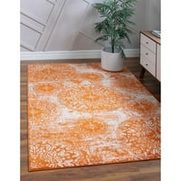 7 ' 10 ' narancssárga és elefántcsont Vintage virágos téglalap alakú terület dobja szőnyeg