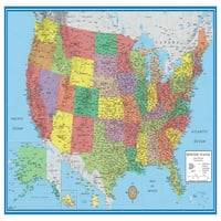 Amerikai Egyesült Államok, USA Classic Elite Wall map laminált