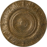 Ekena Millwork 7 8 OD 1 4 P Biddi mennyezeti medál, kézzel festett dörzsölt bronz