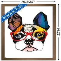 Art Deco-Boston Terrier Szemüveges fali poszter, 14.725 22.375