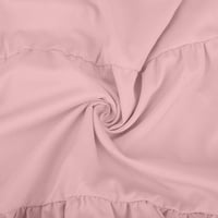 Gotyou Ruhák Női Divat Hosszú ujjú Kerek nyakú egyszínű nagy hinta strand ruha Rózsaszín L