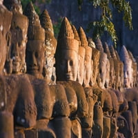 Buddha Fej Szobrok, Angkor Wat Templom Comple Poszter Nyomtatás