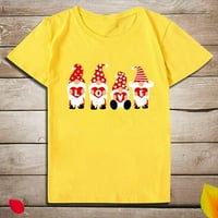Női blúzok női Valentin-nap Szerelem nyomtatott ing póló Rövid ujjú alkalmi póló felsők Női felső sárga 3XL