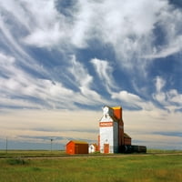 Inland grain terminal, noha, vasút, alatt, a, prairies; Instow, Saskatchewan, Kanada, poszter, Print