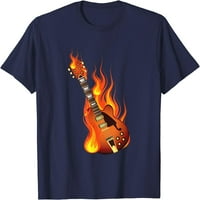 Égő Tűz Rock Gitár Heavy Metal Zene Ajándék Póló