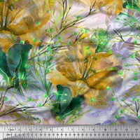 Soimoi Moss Georgette Fabric bogyók & liliom virág nyomtatási Szövet az udvaron széles