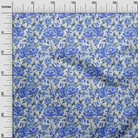oneOone Műselyem Kék Szövet Florals foltvarrás kellékek nyomtatási varrás szövet az udvaron széles