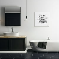 Stupell friss és tiszta fürdőszoba buborékok kifejezés tipográfia festmény galéria csomagolt vászon nyomtatott fal
