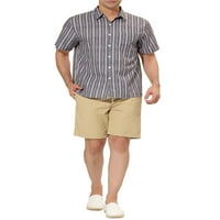 Egyedi olcsó férfi csíkok rövid ujjú színes blokk nyári ingek