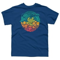 Aquatic Rainbow Boys Royal Blue grafikus póló-az emberek XS tervezése