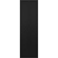 Ekena Millwork 18 W 35 H True Fit PVC Cedar Park Rögzített redőnyök, fekete