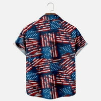 Fnyko férfi & fiúk Hawaii ingek Amerika zászló nyomtatott alkalmi rövid ujjú újdonság Gombos Hawaii ingek alkalmi ingek