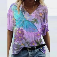 - Shirt Scenic kerek méretű alkalmi felsők Női nyak plusz póló virágok divat nyomtatás női ajándékok nőknek