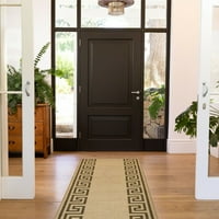 Runner szőnyeg folyosón görög kulcs Design bézs barna színű vagy széles a hossza választás Csúszásmentes gumi Hátlap