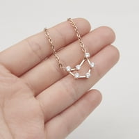 Anavia Zodiac nyaklánc születésnapi ajándékok barátnőnek - rozsdamentes acél állatöv konstelláció kristály nyaklánc