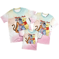 Fnyko póló fiúknak GirlsWinnie the Pooh nyomtatott Rendszeres Fit alkalmi rövid ujjú O-nyakú utcai póló felsők ajándék