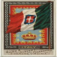 Olaszország, tól től minden nemzet zászlói, sorozat Allen számára & Ginter cigaretta márkák Poszter Nyomtatás