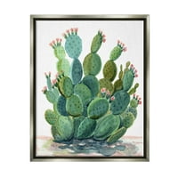 Stupell botanikus sivatagi tüskés körte kaktusz botanikus és virágfestmény szürke úszómenetes művészet fali művészet